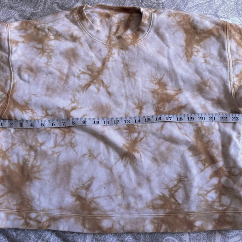 Madewell Women's Neutral Brown/White Tie Dye Do Well Crew Neck Sweatshirt- Large - Picture 2 of 4